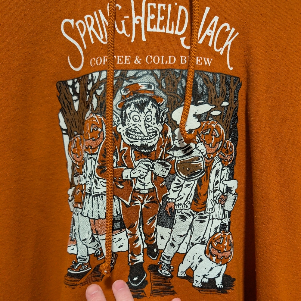 Spring Heel'd Jack Orange Graphic Hoodie